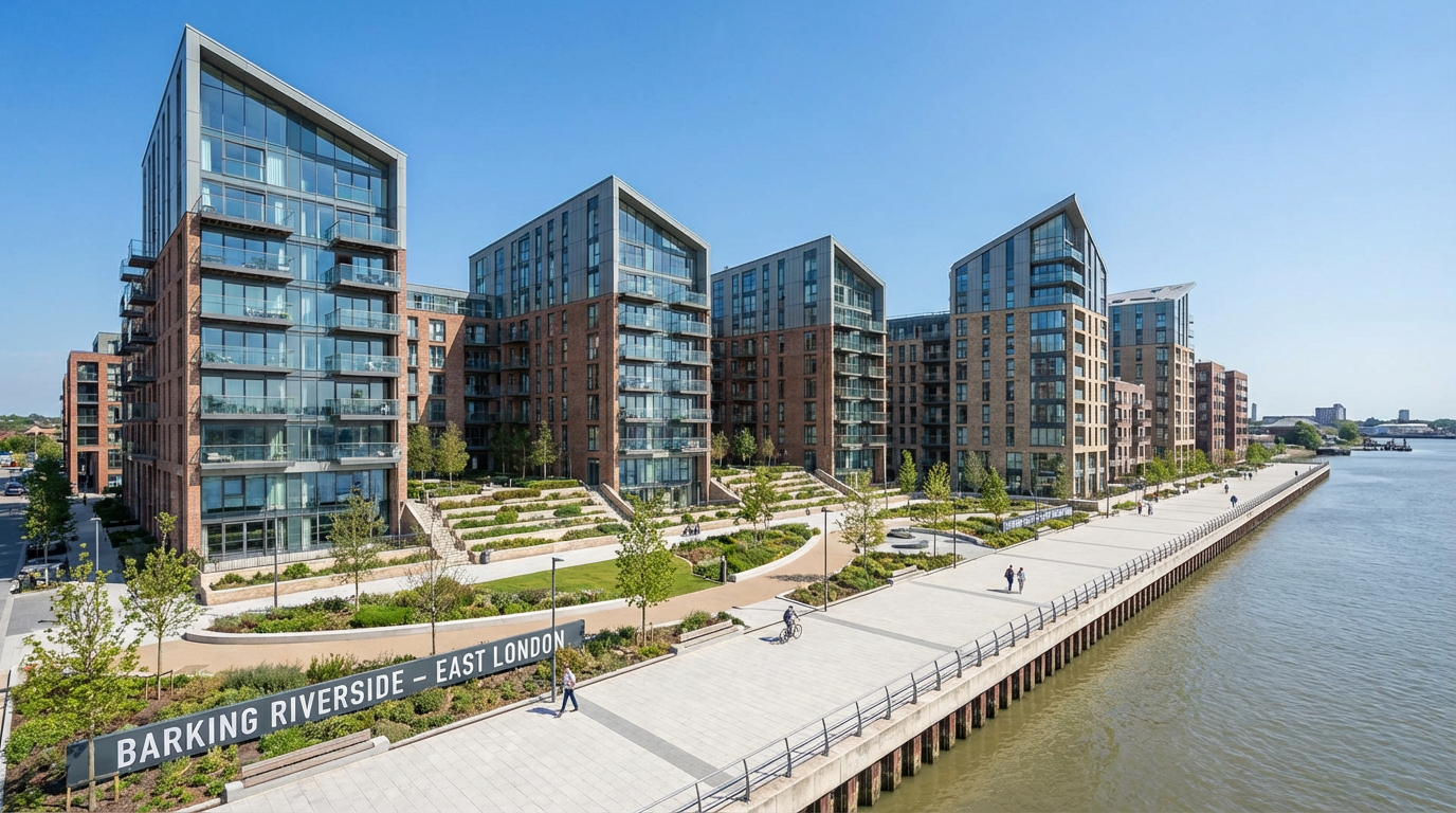New build apartments at Barking Riverside development in East London